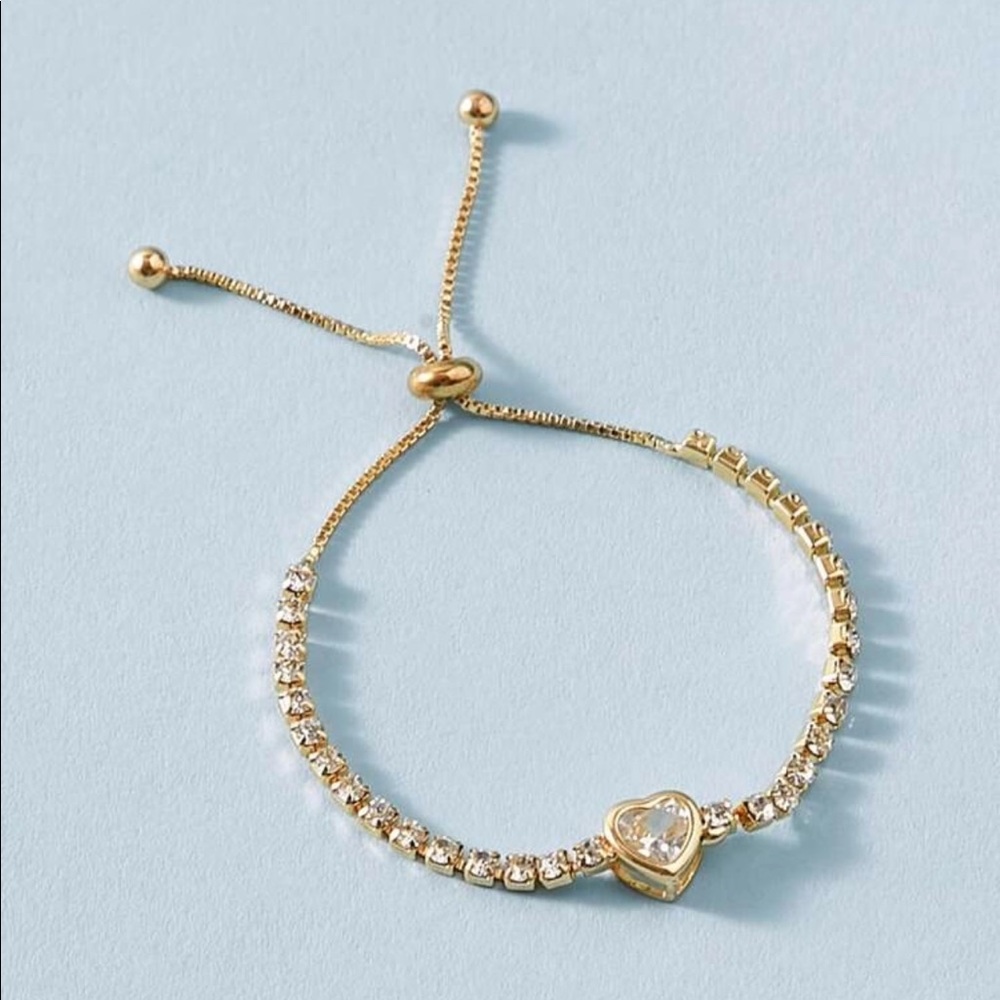 Available ❤️Rhinestone Engraved Heart Bracelet 1pc